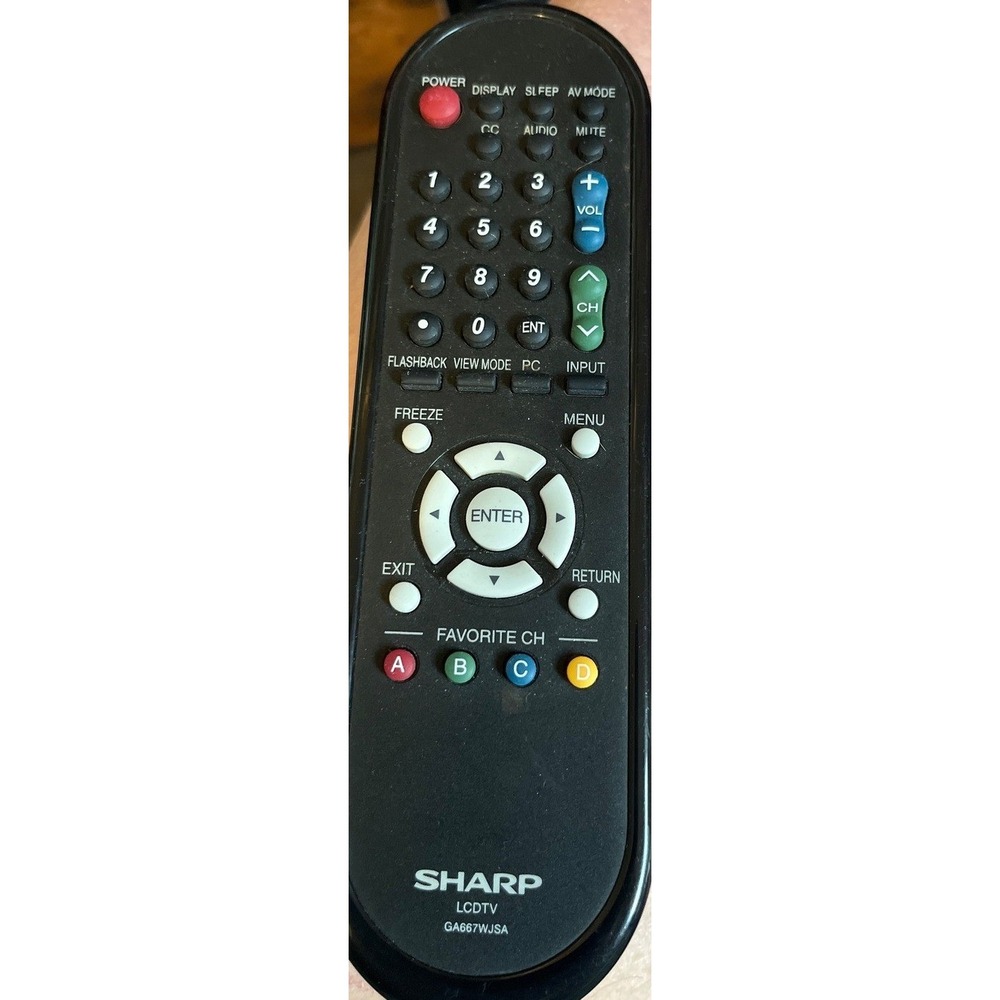 Sharp GA667WJSA LCD TV‎ Remote Control Black Aquos Television Replacement